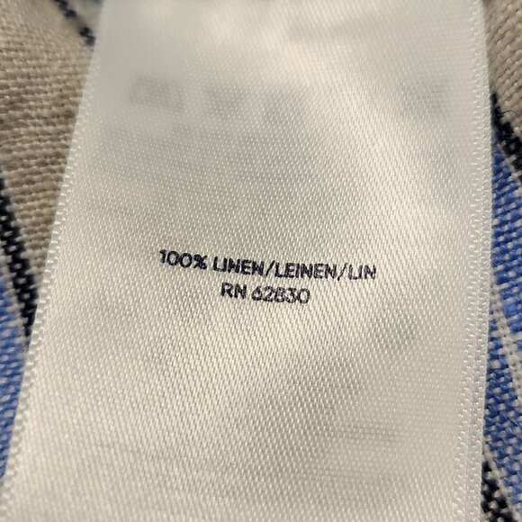 Lands End Sleeveless Striped Linen Midi Dress Keyhole Back Womens Size M 10 12 - Picture 11 of 15